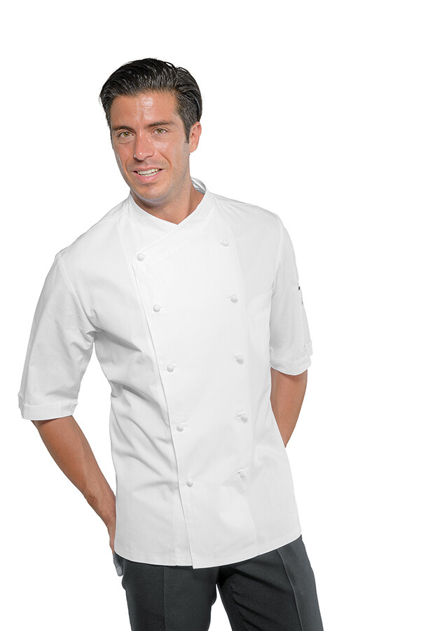 Isacco Panama chef jacket cotton 190 g/m2 short sleeve horeca