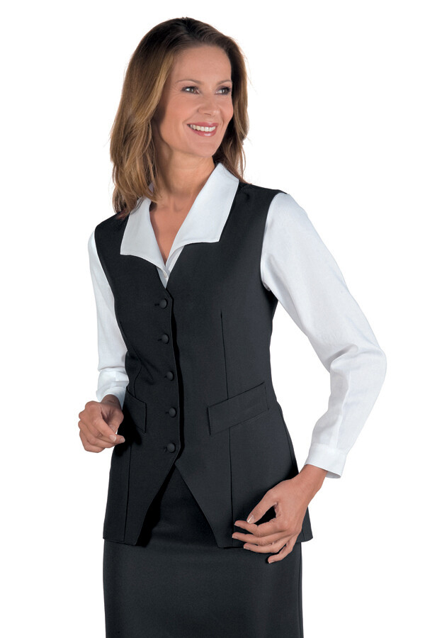 Isacco women vest polyester 220 g/m2 for professional horeca use