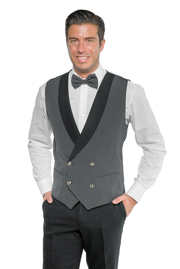 Isacco unisex vest double breasted polyester 220 g/m2 horeca