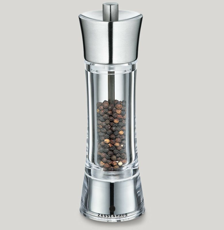 Stainless Steel/Acrylic Pepper Mill 18 cm Aachen - Zassenhaus