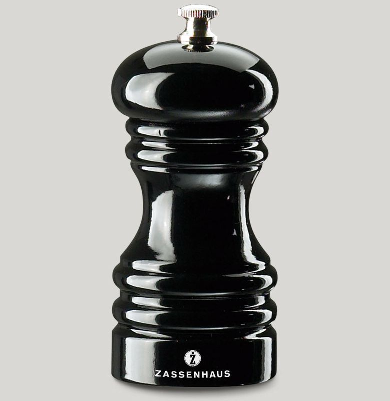 Black glossy pepper mill 12 cm Berlin - Zassenhaus