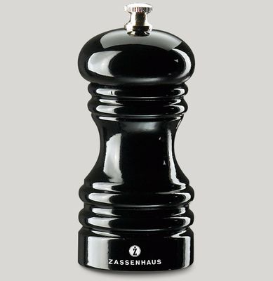 Black glossy pepper mill 12 cm Berlin - Zassenhaus