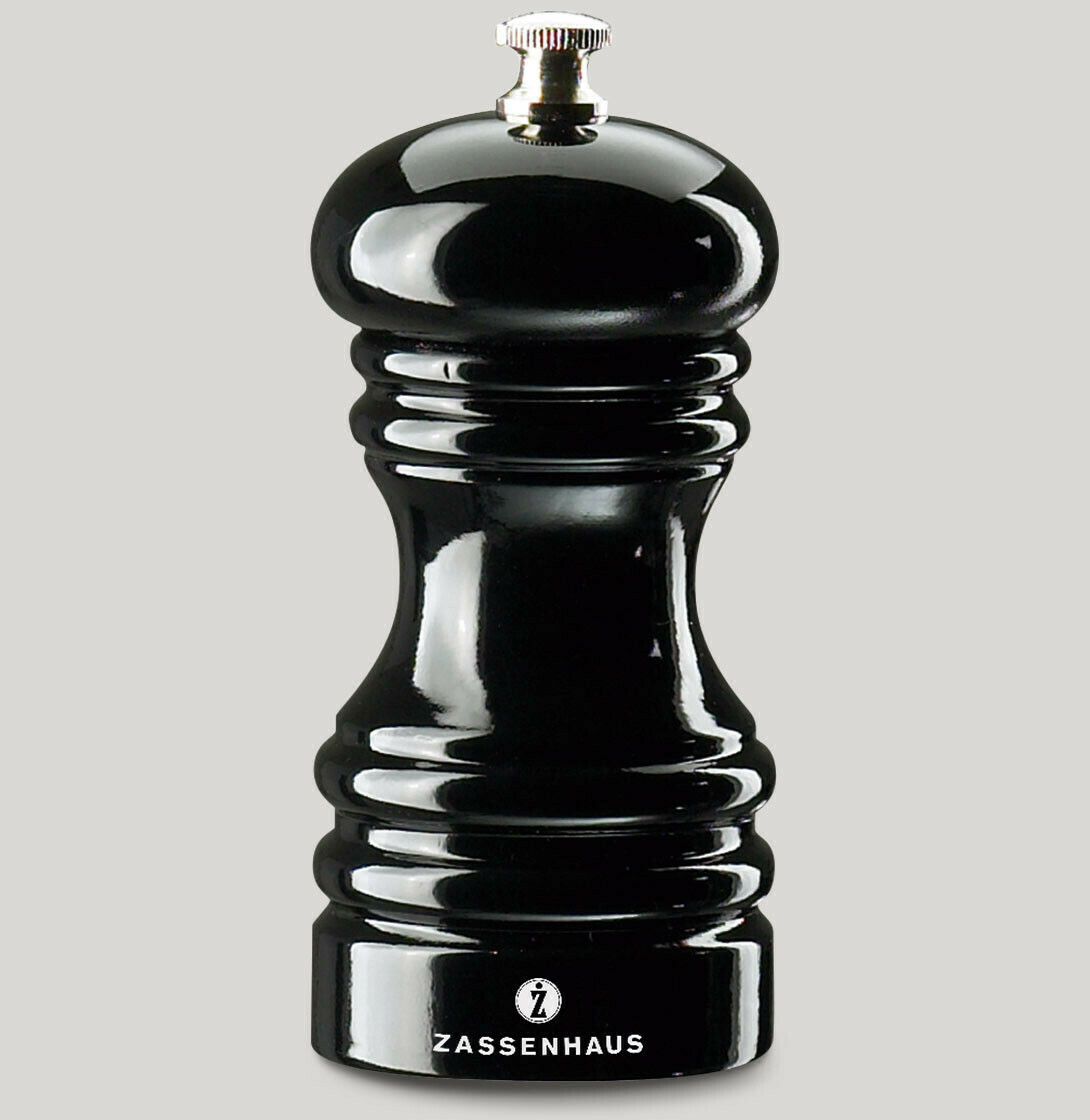 Black Glossy Salt Grinder 12 cm Berlin - Zassenhaus