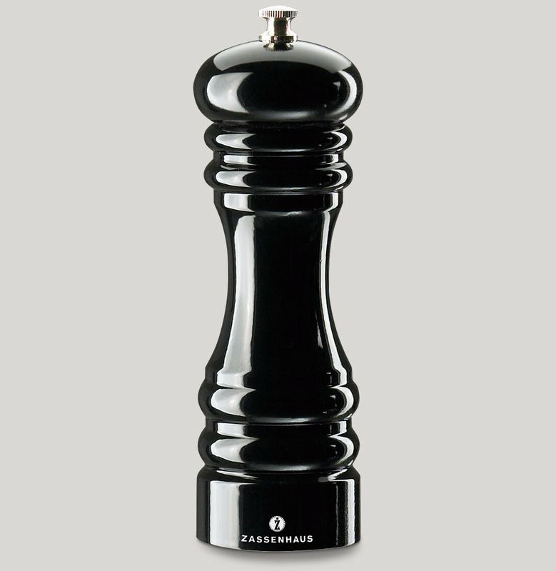 Glossy black pepper mill 18 cm Berlin - Zassenhaus