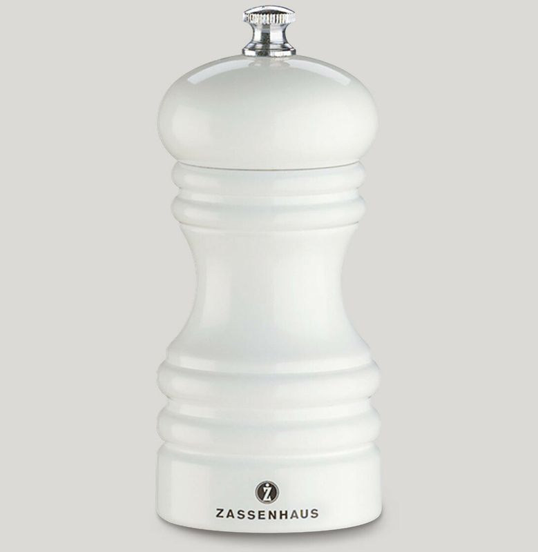 Glossy white pepper mill 12 cm Berlin - Zassenhaus