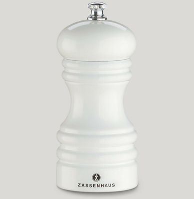 Glossy white pepper mill 12 cm Berlin - Zassenhaus