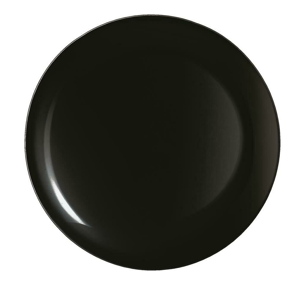 Arcoroc Evolutions Black flat plate 25 cm glass horeca
