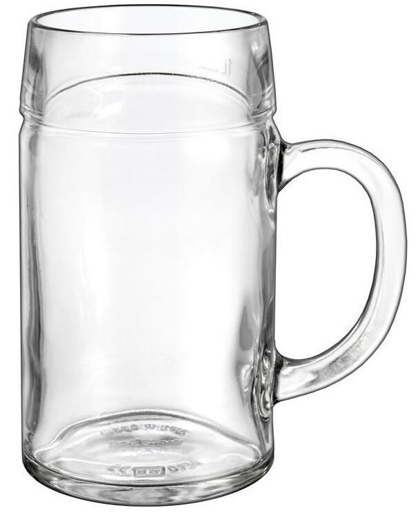 Borgonovo Beer Mug Don 1,25 lt clear glass for professional horeca use in hotels, bars, and restaurants


