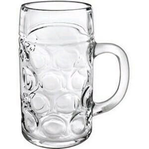 Borgonovo Beer Mug Don Bugnato 1 lt clear glass for professional horeca use in hotels, bars, and restaurants

