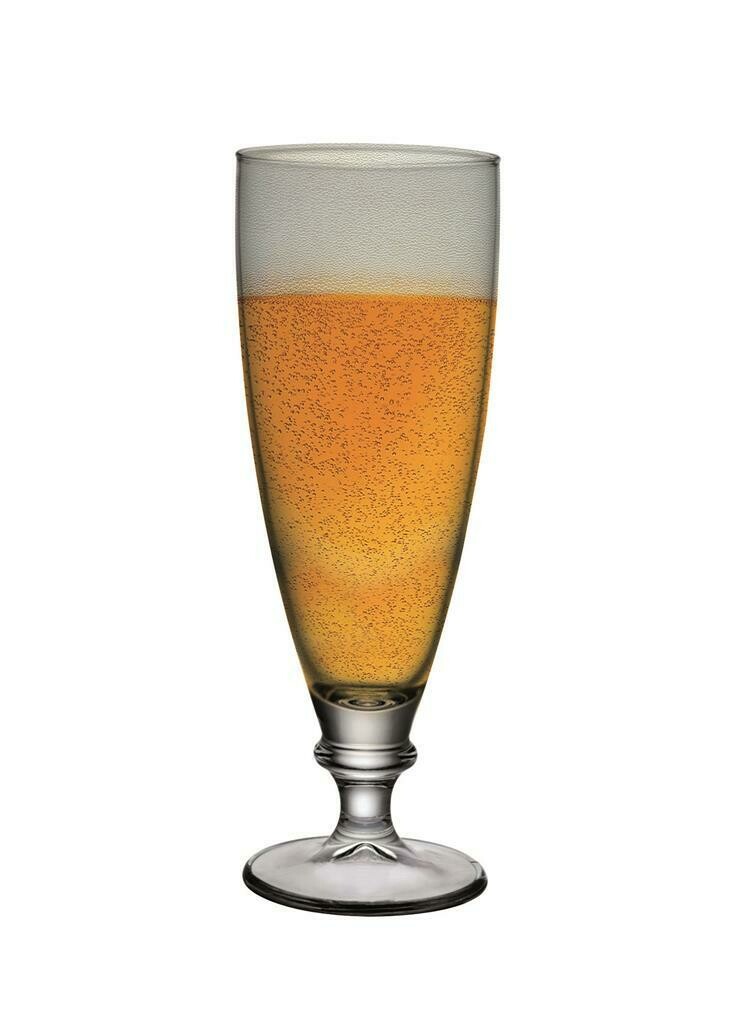 Bormioli Rocco Harmonia beer glass 38.5 cl with short stem and wide bowl.
