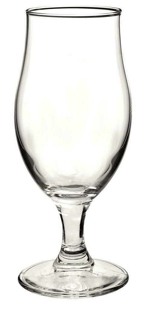 Bormioli Rocco Executive 37.5 cl tulip beer glass with MID line for professional horeca use

