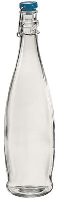 Borgonovo Indro 100 cl clear glass bottle with blue cap for horeca use
