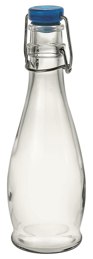 Borgonovo Indro 35,5 cl clear glass bottle with blue cap for horeca use
