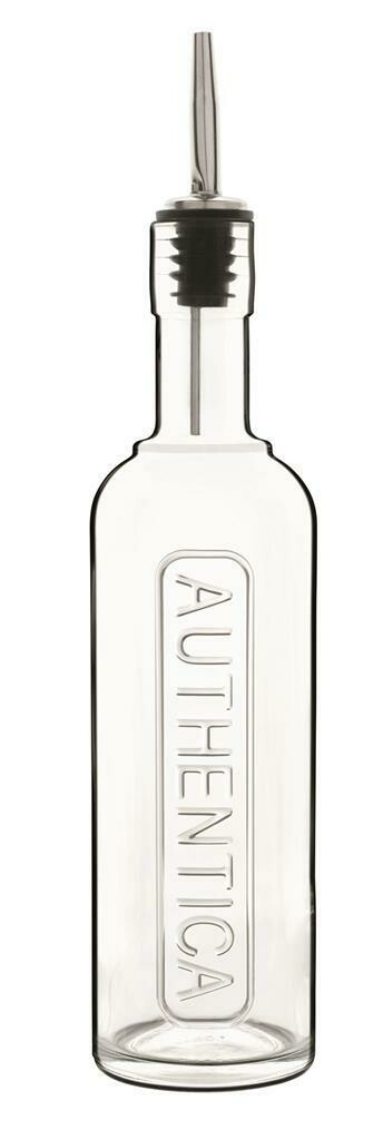 Bormioli Luigi Authentica 52.5 cl clear glass bottle with pourer cap horeca use
