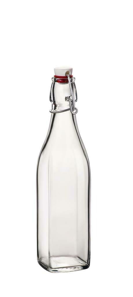 Bottiglia quadrata 50 cl Swing Bormioli Rocco vetro trasparente per uso horeca professionale
