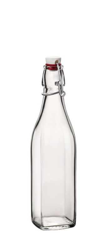Square bottle 50 cl Swing Bormioli Rocco clear glass for professional horeca service
