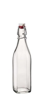 Square bottle 50 cl Swing Bormioli Rocco clear glass for professional horeca service
