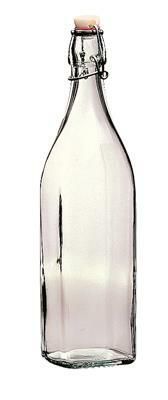 Square bottle 100 cl Swing Bormioli Rocco clear glass for professional horeca service
