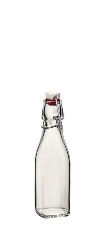Bottiglia quadrata 25 cl Swing Bormioli Rocco vetro trasparente per uso horeca professionale
