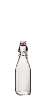 Square bottle 25 cl Swing Bormioli Rocco clear glass for professional horeca service
