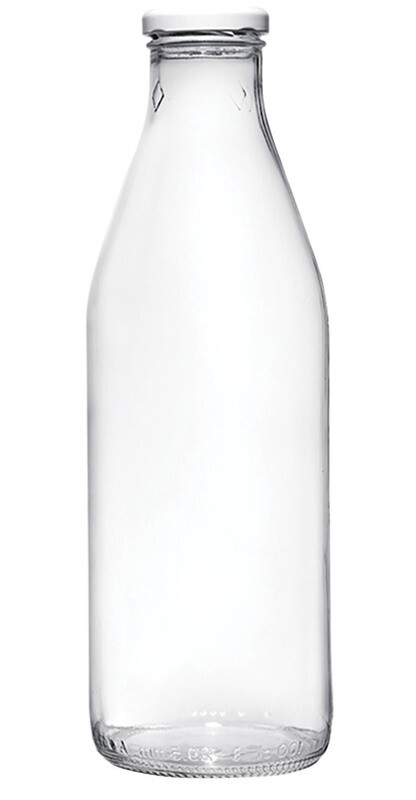 Bottiglia latte 100 cl Cerve vetro trasparente tappo uso professionale HORECA
