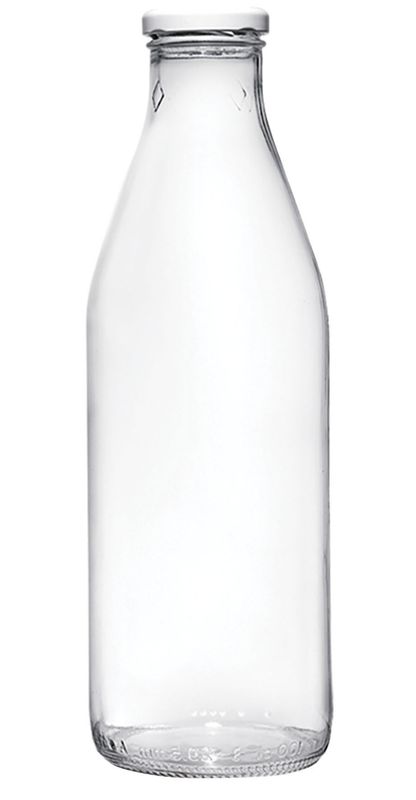 100 cl milk bottle Cerve clear glass cap professional HORECA use
