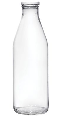 100 cl milk bottle Cerve clear glass cap professional HORECA use
