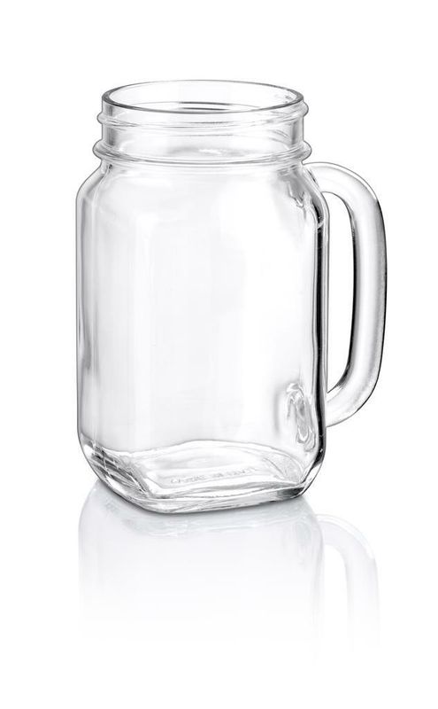 Jar with handle 48 cl Borgonovo Country clear glass for beverages horeca use


