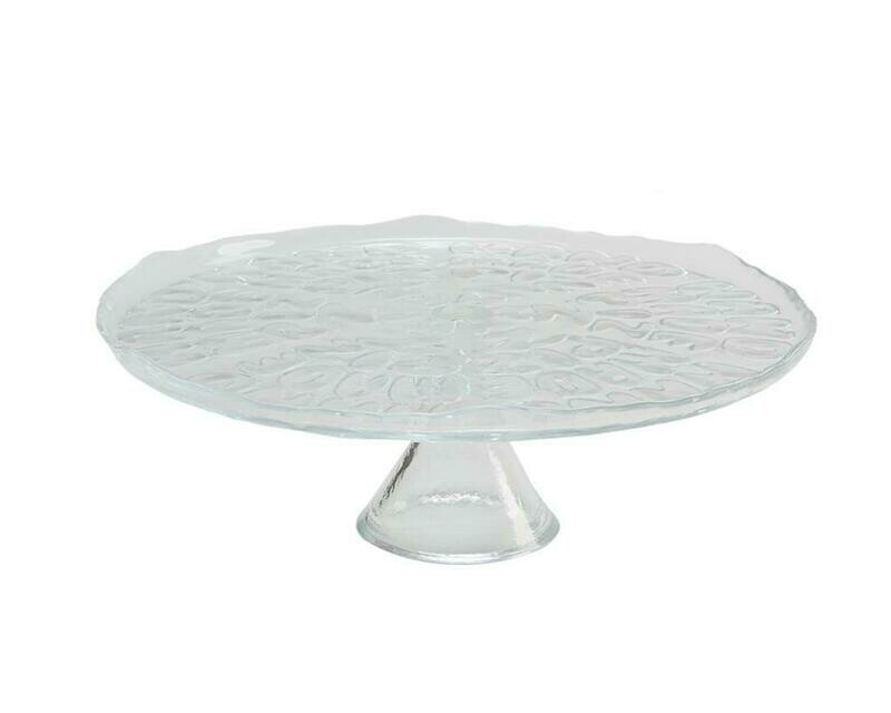 Tirolix alzata tonda in vetro 33 cm per pizza, buffet o dolci in ambienti Horeca
