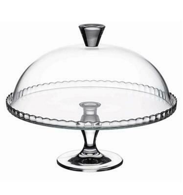 Pasabahce 32.2 cm cake stand with dome glass gasket for horeca use

