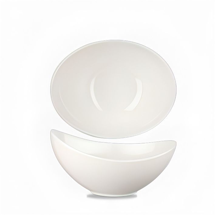 White Buffet Bowl 20 X 15.5 Cm Moonstone E Tilt White - Churchill