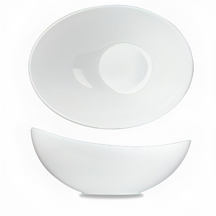 White Buffet Bowl 35.5 X 25 Cm Moonstone E Tilt White - Churchill