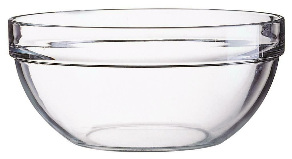 Arcoroc 6 cm stackable bowl in tempered glass for horeca use

