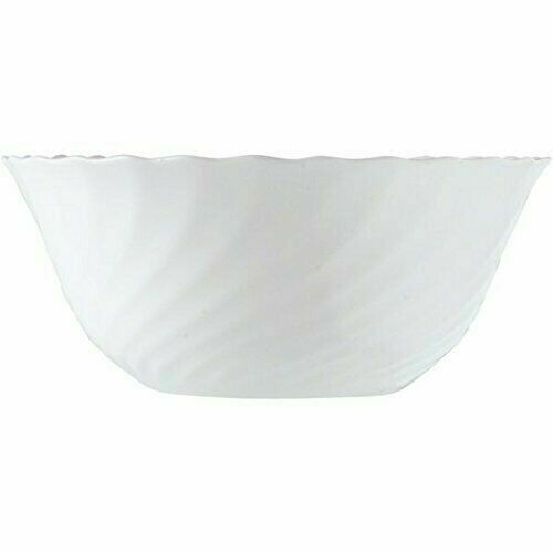 24 cm Trianon bowl Arcoroc in white opal glass, stackable for professional horeca service.


