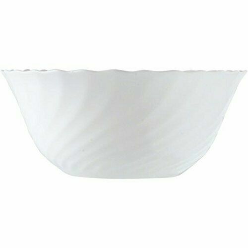 24 cm Trianon bowl Arcoroc in white opal glass, stackable for professional horeca service.

