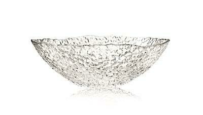 Bormioli Gocce 25 cm textured glass bowl, sturdy, stackable and dishwasher safe for horeca use
