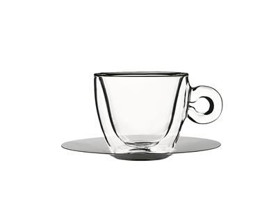Set of 2 Cups Cappuccino with Saucer 16.5 cl Thermic Glass - Bormioli Luigi