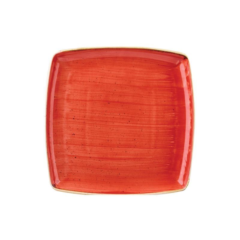 Square Plate 26.8 cm Stonecast Berry Red - Churchill