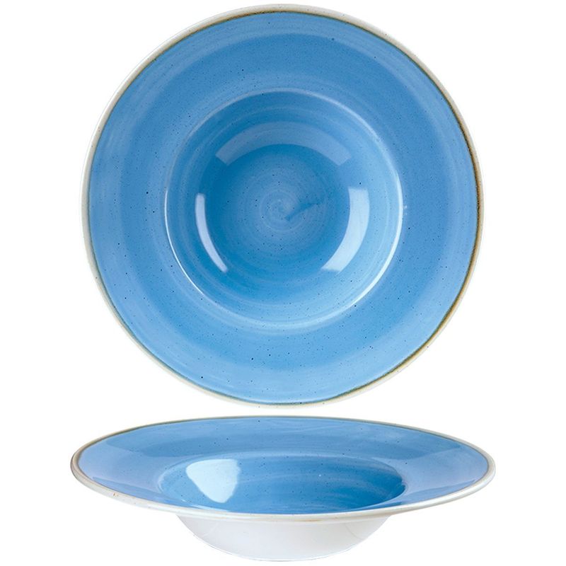 Churchill Suppenteller 28 cm breiter Rand Stonecast Cornflower Blue Gastronomie