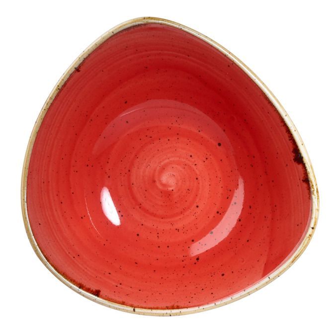 Triangular Bowl 15.3 cm Stonecast Berry Red - Churchill