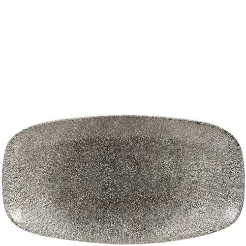 Oblong Plate 29.8 x 15.3 cm Studio Prints Raku Quartz Black - Churchill