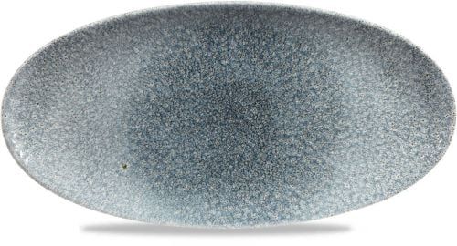 Oval Plate 34.7 x 17.3 cm Studio Prints Raku Topaz Blue - Churchill