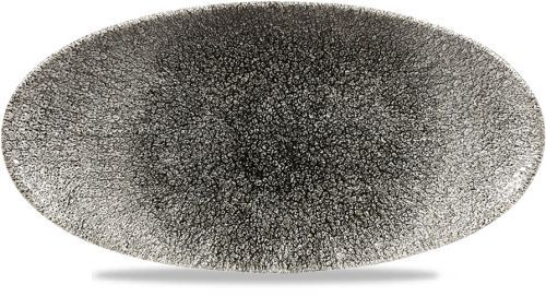 Churchill Raku Quartz Black oval plate 29.9x15 cm Studio Prints horeca