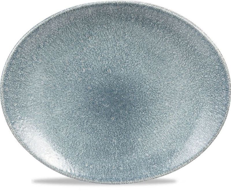 Oval Plate 27 x 22.9 cm Studio Prints Raku Topaz Blue - Churchill