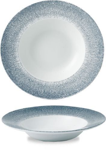Deep Plate with Rim 28 cm Studio Prints Raku Topaz Blue - Churchill