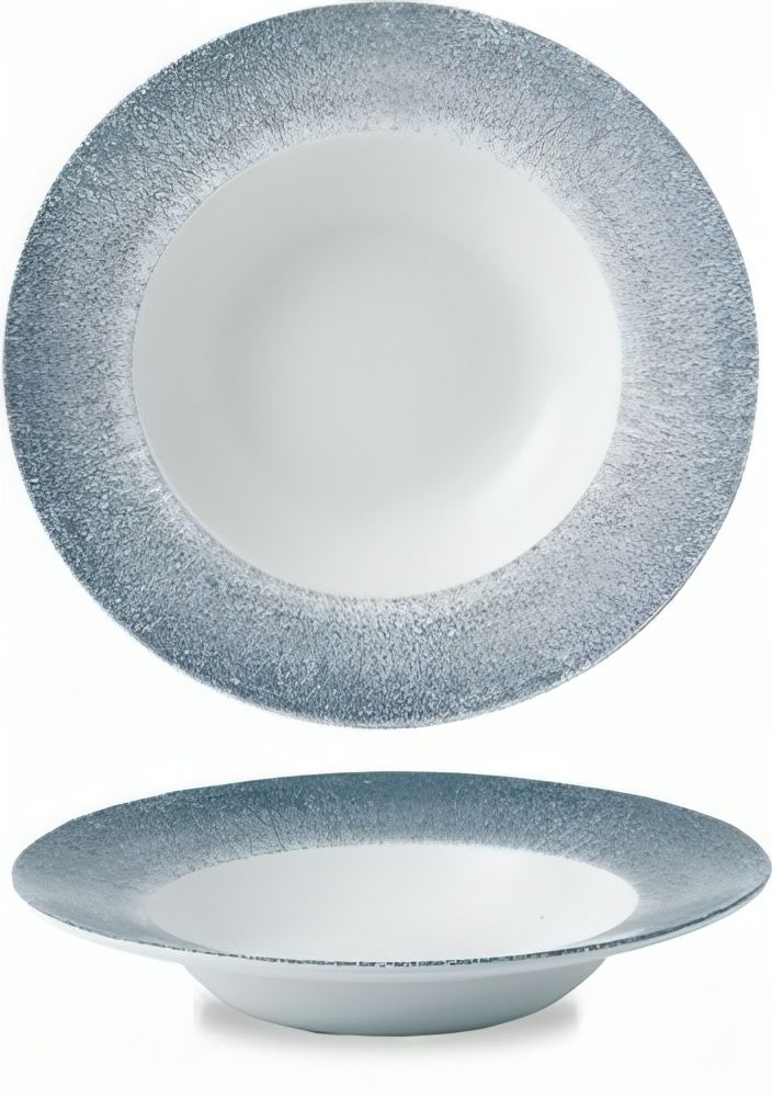 Deep Plate with Rim 28 cm Studio Prints Raku Topaz Blue - Churchill