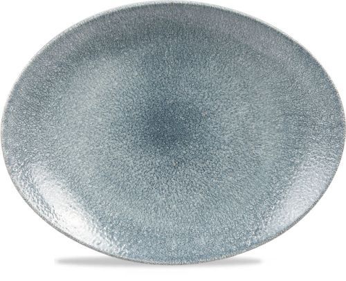 Oval Plate 31.7 x 25.5 cm Studio Prints Raku Topaz Blue - Churchill