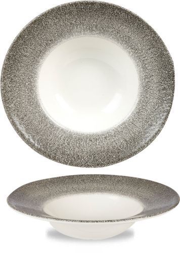 Churchill Quartz Black soup plate with rim 24 cm Studio Prints horeca