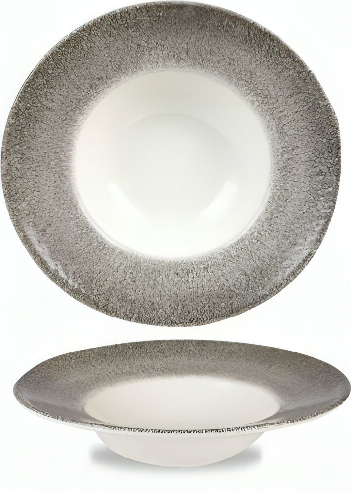Churchill Quartz Black soup plate with rim 24 cm Studio Prints horeca