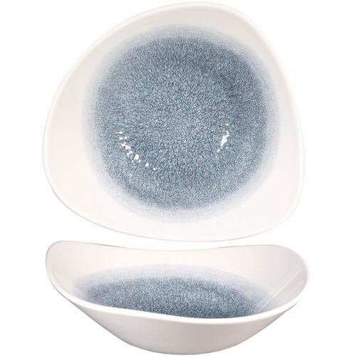 Triangular Bowl 23.5 cm Studio Prints Raku Topaz Blue - Churchill